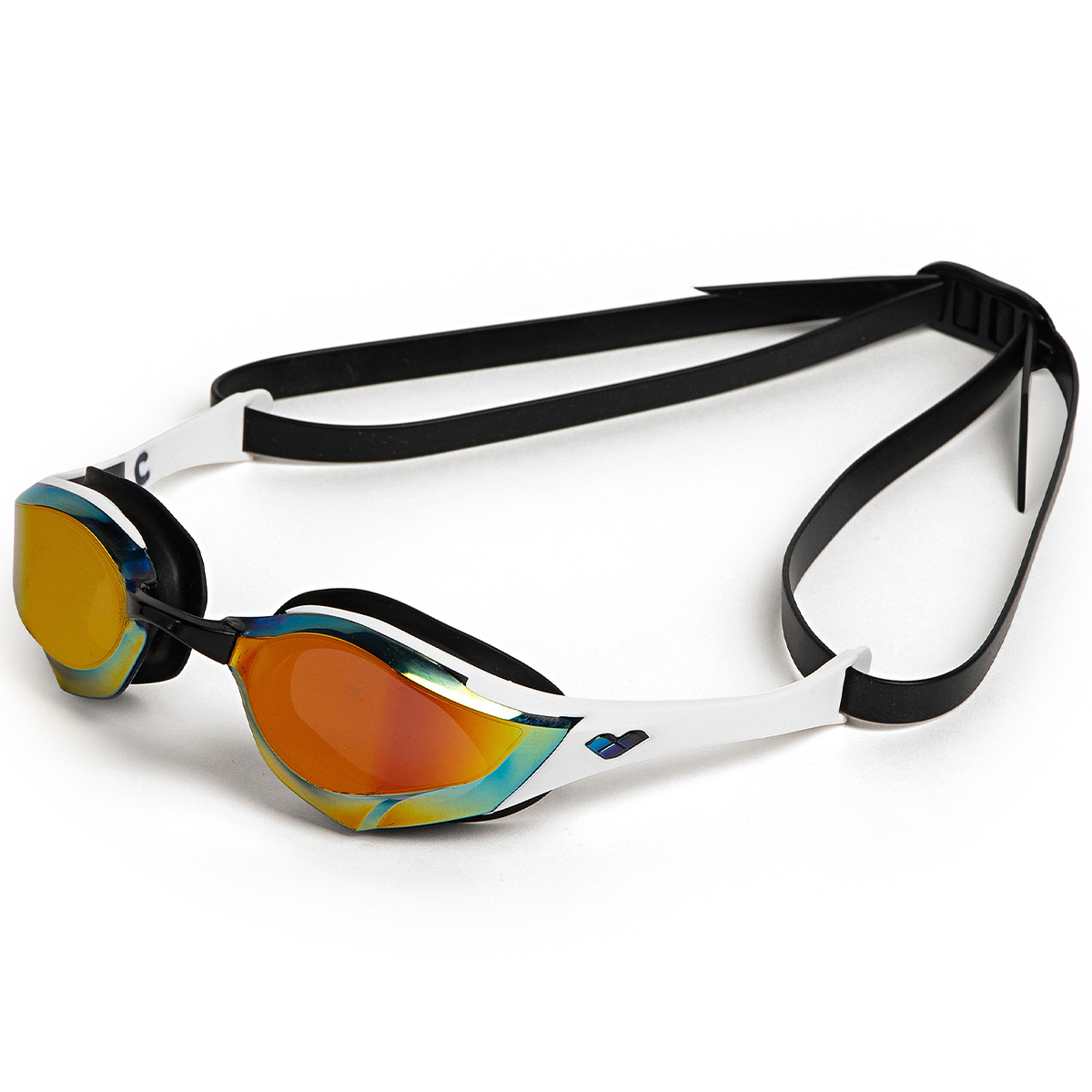 Cobra Edge Swipe Mirror Swimming Goggles Adult Gold White